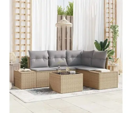 Sodo Sofų Rinkinys Bežinė Ir Šviesiai Pilka Poliratanas