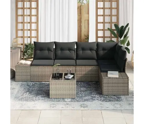 5 Daļu Dārza Dīvānu Komplekts Ar Spilveniem Melnā Polietilēna Rotangpalma Vidaxl