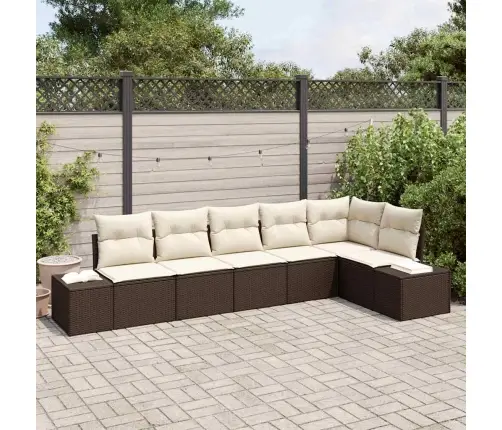 Aia Diivanikomplekt Padjaga 6 Pcs Pruun Ja Kreem Polürotang