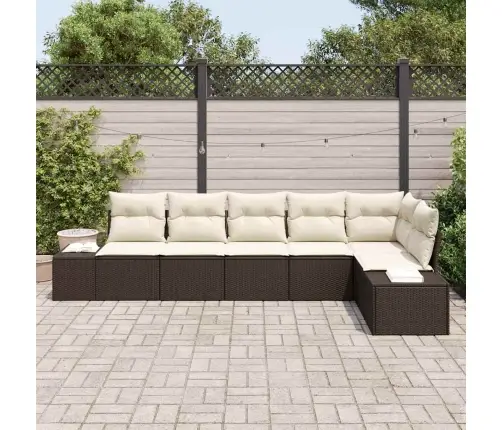 Aia Diivanikomplekt Padjaga 6 Pcs Pruun Ja Kreem Polürotang