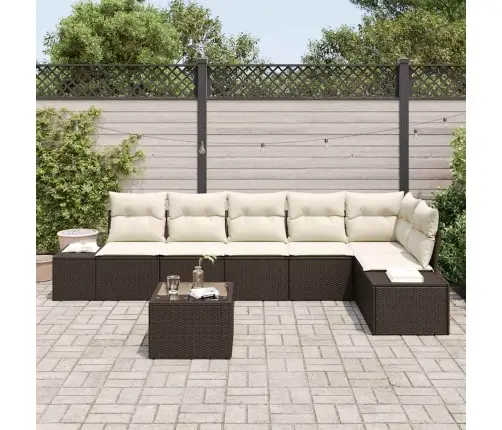 6 Daļu Dārza Dīvānu Komplekts Ar Spilveniem Pelēkā Polietilēna Rotangpalmas Vidaxl