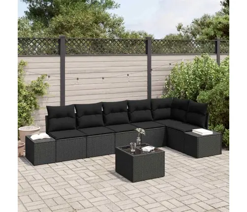 7 Daļu Dārza Dīvānu Komplekts Ar Spilveniem Bež Rotangpalmas Vidaxl