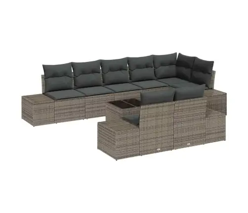Dārza Dīvānu Komplekts 9 Pcs Pelēka 319 X 154 X 85 Cm Vidaxl