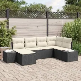 Aia Diivanikomplekt 6 Pcs Must Ja Kreemjas 264 X 154 X 85 Cm