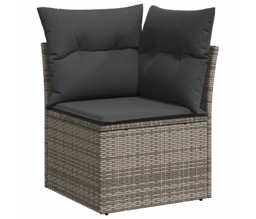 Sodo Sofų Rinkinys 6 Pcs Pilka 264 X 154 X 85 Cm Poli Ratanas