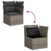 Sodo Sofų Rinkinys 6 Pcs Pilka 264 X 154 X 85 Cm Poli Ratanas