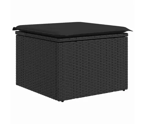 Sodo Sofų Rinkinys 6 Pcs Juoda 264 X 154 X 85 Cm Poli Ratanas