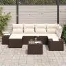 Aia Diivanikomplekt 7 Pcs Pruun Ja Kreemjas 264 X 154 X 85 Cm