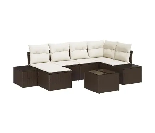 Aia Diivanikomplekt 7 Pcs Pruun Ja Kreemjas 264 X 154 X 85 Cm