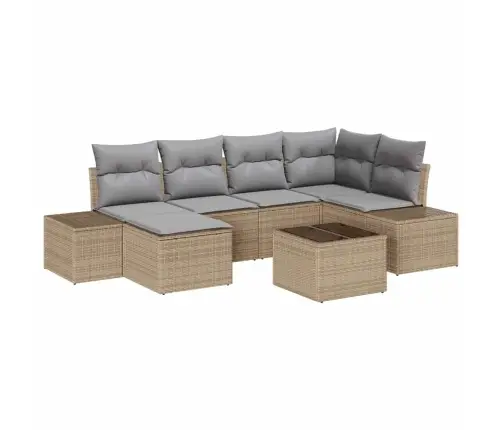 7 Daļu Dārza Dīvāna Komplekts Ar Spilveniem Melnā Poli Ratana Vidaxl