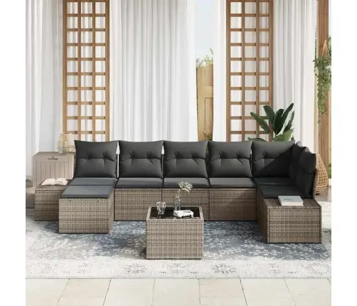 Aia Diivanikomplekt Padjaga Ladustamisega 7 Pcs Hall Polürotang