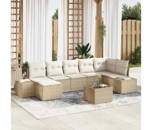 Aia Diivanikomplekt Padjaga Ladustamisega 7 Pcs Beež Polürotang