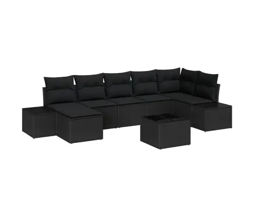 Aia Diivanikomplekt Padjaga Ladustamisega 7 Pcs Must Polürotang