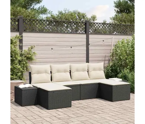 Aia Diivanikomplekt Padjaga 4 Pcs Must Ja Kreem Polürotang