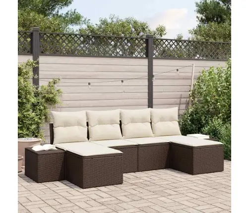 Aia Diivanikomplekt 6 Pcs Pruun Ja Kreemjas 184 X 62 X 85 Cm