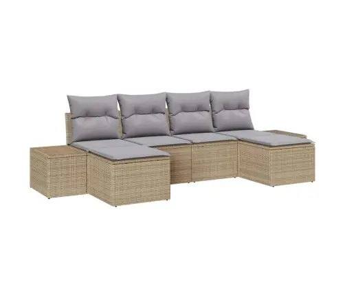 Sodo Sofų Rinkinys 4 Pcs Bežinė Ir Šviesiai Pilka Poliratanas