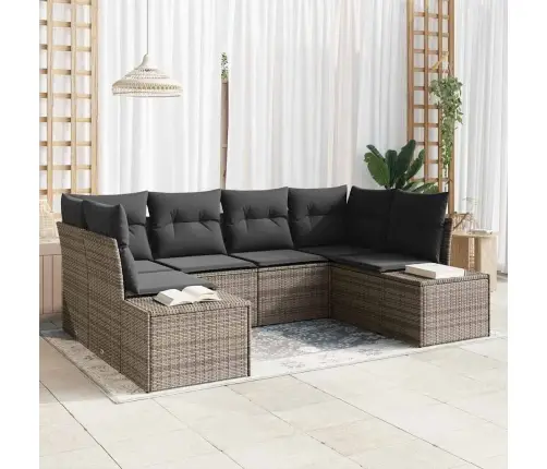 Dārza Dīvānu Komplekts 6 Pcs Pelēka 234 X 154 X 85 Cm Vidaxl