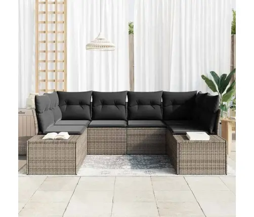 Dārza Dīvānu Komplekts 6 Pcs Pelēka 234 X 154 X 85 Cm Vidaxl