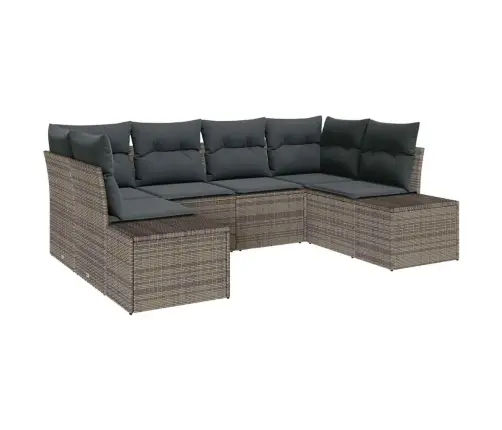 Dārza Dīvānu Komplekts 6 Pcs Pelēka 234 X 154 X 85 Cm Vidaxl