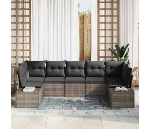 Dārza Dīvānu Komplekts 7 Pcs Pelēka 289 X 154 X 85 Cm Vidaxl