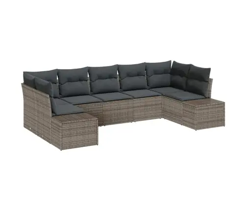 Dārza Dīvānu Komplekts 7 Pcs Pelēka 289 X 154 X 85 Cm Vidaxl
