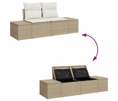 Dārza Dīvānu Komplekts Ar Spilvenu 7 Pcs Bēša Un Krēmkrāsa Vidaxl