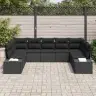 Dārza Dīvānu Komplekts 9 Pcs Melna 289 X 209 X 85 Cm Vidaxl