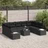 Dārza Dīvānu Komplekts 10 Pcs Melna 289 X 209 X 85 Cm Vidaxl