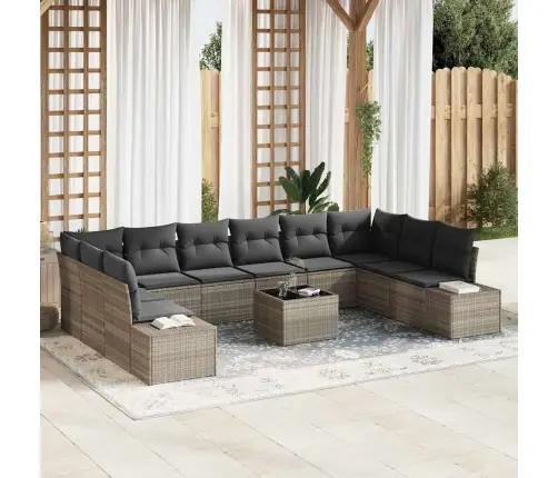 11 Gabalu Dārza Dīvānu Komplekts Ar Spilveniem Pelēkā Poli Rotangpalma Vidaxl 11 Gabalu Dārza Dīvānu Komplekts Ar Spilveniem Pelēkā Poli Rotangpalma Vidaxl