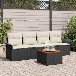 Aia Diivanikomplekt Padjaga 5 Pcs Must Ja Kreem 55 X 55 X 37 Cm