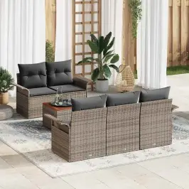 Dārza Dīvānu Komplekts Ar Spilvenu 6 Pcs Pelēka 55 X 55 X 37 Cm Vidaxl