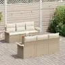 Sodo Sofų Rinkinys 7 Pcs Bežinė Ir Kreminė 55 X 55 X 37 Cm Sodo Sofų Rinkinys 7 Pcs Bežinė Ir Kreminė 55 X 55 X 37 Cm