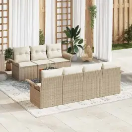 Dārza Dīvānu Komplekts 8 Pcs Bēšs Un Krēms 55 X 55 X 37 Cm Vidaxl