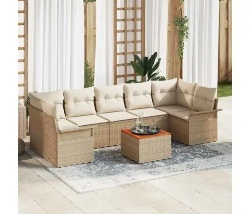 Dārza Dīvānu Komplekts 8 Pcs Bēšs Un Krēms 55 X 55 X 37 Cm Vidaxl