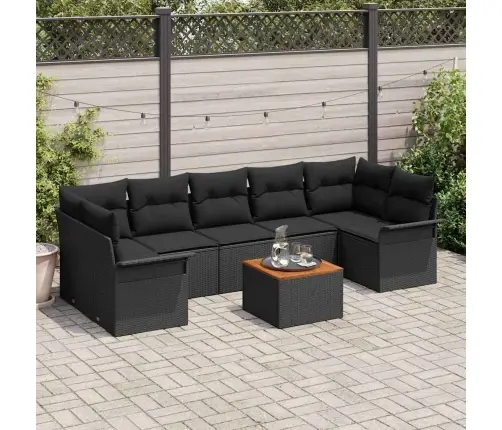 Aia Diivanikomplekt Padjaga Ladustamisega Padjaga 8 Pcs Must