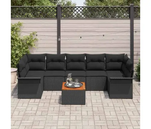 Aia Diivanikomplekt Padjaga Ladustamisega Padjaga 8 Pcs Must