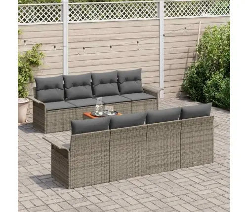 9 Daļu Dārza Dīvānu Komplekts Ar Spilveniem Pelēkā Polirātana Akāciju Vidaxl 9 Daļu Dārza Dīvānu Komplekts Ar Spilveniem Pelēkā Polirātana Akāciju Vidaxl