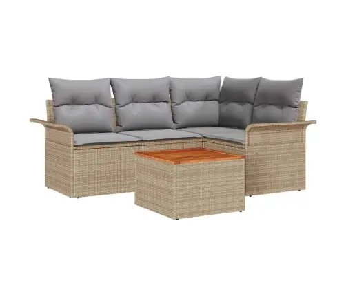 Aia Diivanikomplekt 5 Pcs Beež Ja Heledhall Polürotang