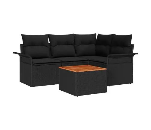 Aia Diivanikomplekt Ladustamisega 5 Pcs Must Polürotang