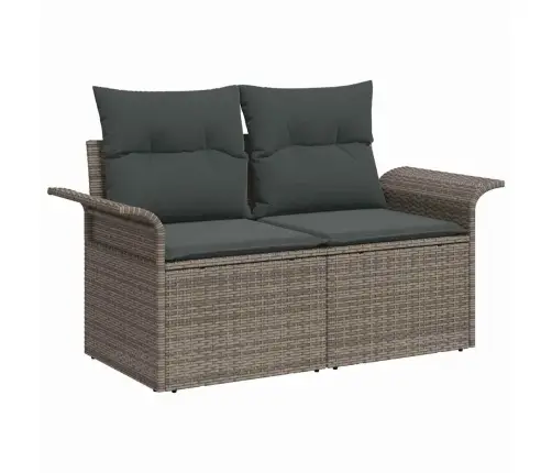 Sodo Sofų Rinkinys Su Pagalve 6 Pcs Pilka 55 X 55 X 37 Cm