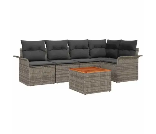 Sodo Sofų Rinkinys Su Pagalve 6 Pcs Pilka 55 X 55 X 37 Cm