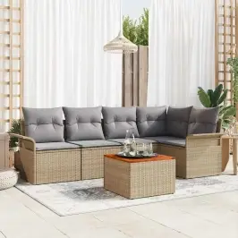 Aia Diivanikomplekt 6 Pcs Beež Ja Heledhall 55 X 55 X 37 Cm
