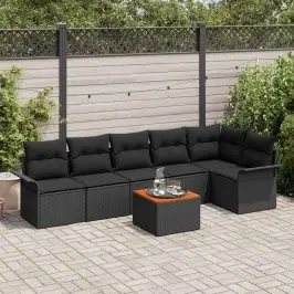 Aia Diivanikomplekt Padjaga Ladustamisega Padjaga 7 Pcs Must
