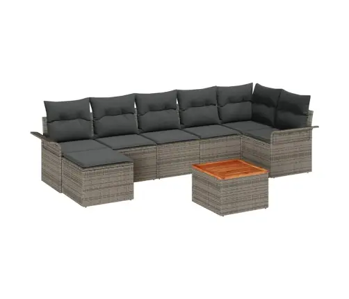 Dārza Dīvānu Komplekts Ar Spilvenu Ar Uzglabāšanu 8 Pcs Pelēka Vidaxl