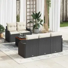 Dārza Dīvānu Komplekts 6 Pcs Melns Un Krēmkrāsa 55 X 55 X 37 Cm Vidaxl Dārza Dīvānu Komplekts 6 Pcs Melns Un Krēmkrāsa 55 X 55 X 37 Cm Vidaxl