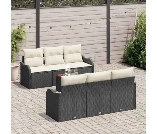 Dārza Dīvānu Komplekts 7 Pcs Melns, Balts Liels Vidaxl Dārza Dīvānu Komplekts 7 Pcs Melns, Balts Liels Vidaxl