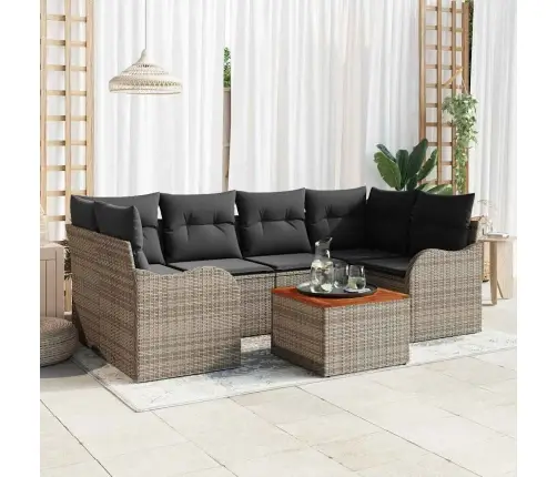 Sodo Sofų Rinkinys 7 Pcs Pilka