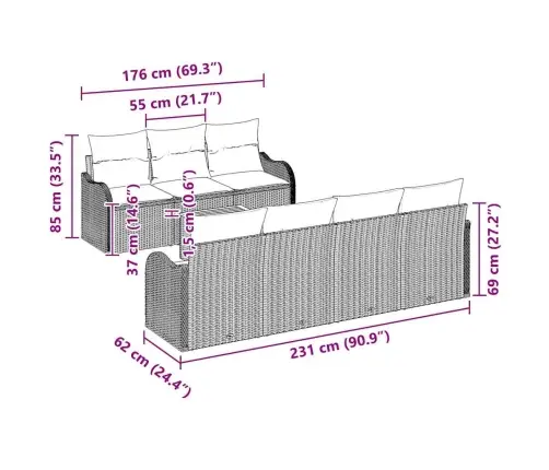 Aia Diivanikomplekt 8 Pcs Hall