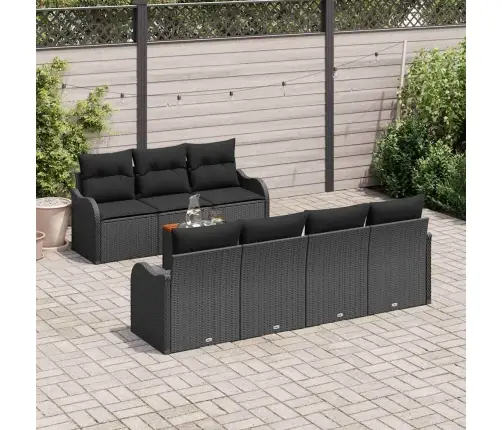 Aia Diivanikomplekt Ladustamisega 8 Pcs Must Polürotang