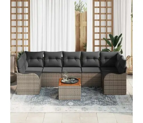 Dārza Dīvānu Komplekts 8 Pcs Pelēka Liels Vidaxl